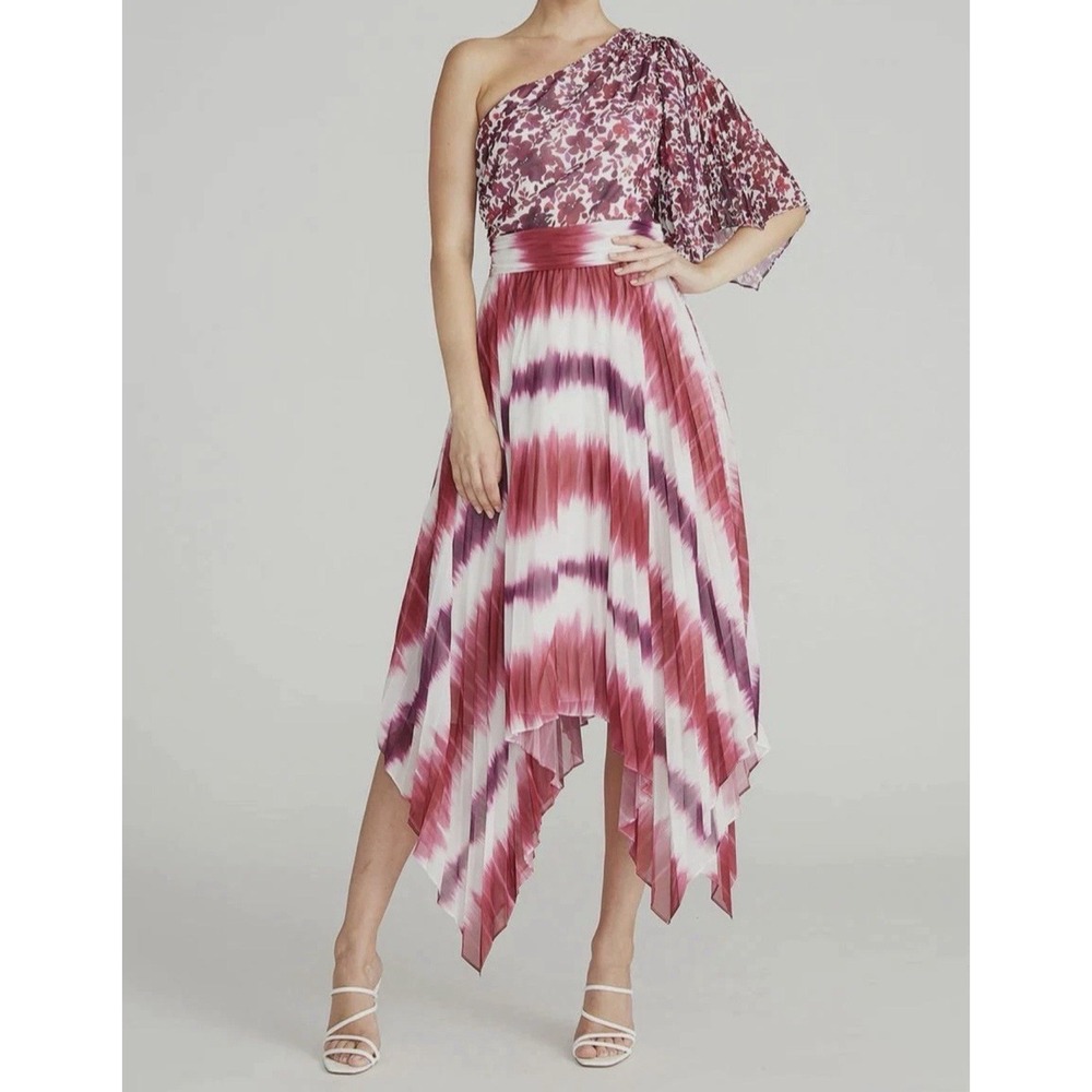 AMUR Saanvi Maxi Dress Women's Size 6 One-Shoulder Luxury High Low MSRP $598